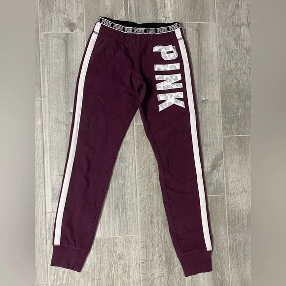 Victoria's Secret PINK cowl neck sweatshirt matching pants leopard print logo XS - Picture 5 of 16